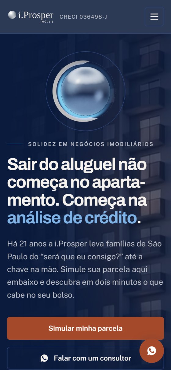 O mesmo site aberto no celular